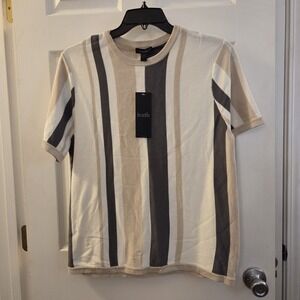 Truth by Republic men sz M lightweight stripe sweater NWT classic retro grandpa